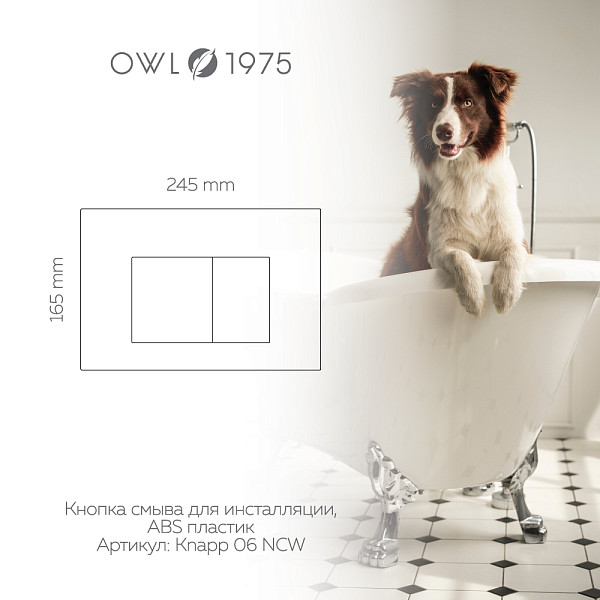 Кнопка смыва Nikel Ceramic White  для инсталляции Hasvik (Хасвик), ABS пластик