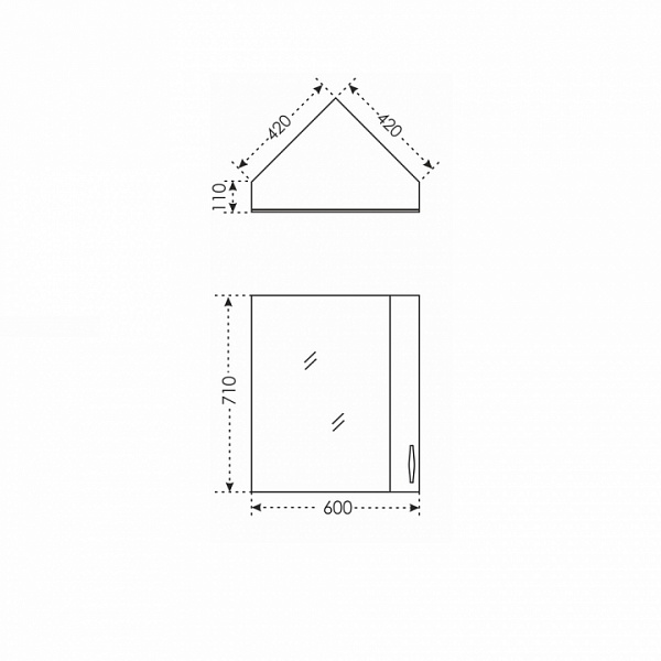 Зеркальный шкаф угловой Верона Санта 700214