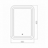 Зеркало AZARIO Мальта 550*800- 8 bluetooth, подогрев,сенсорный выключатель (LED-00002378)