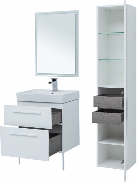 Тумба под раковину Aquanet Nova 60 белый (2 ящика) 00242279