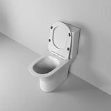 Унитаз Classic GR-4465S (650*340*790) напольный БЕЗОБОДКОВЫЙ с тонкой крышкой, 2 места