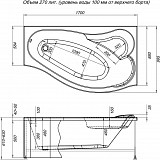 Фронтальная панель для ванны Aquanet Palma 170 R 00176155