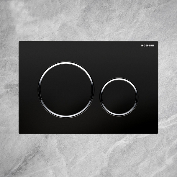 Клавиша смыва Geberit Sigma 20 115.882.KM.1 черный, хром глянец