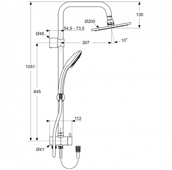 Душевая стойка Ideal Standard Ideal Duo A5691AA