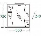 Зеркальный шкаф Лира 55 со светом Санта 101053