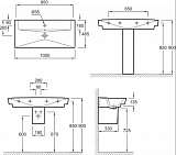Подвесная раковина-столешница Jacob Delafon Reve 100х46,5 см E4801-00