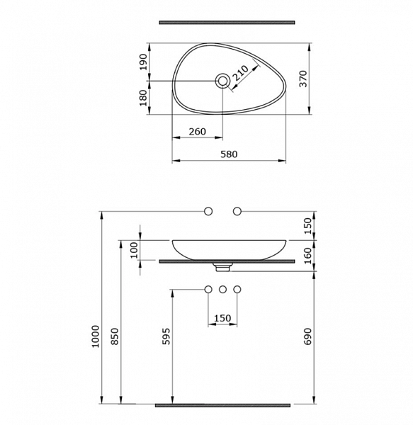 Раковина Bocchi Etna 1114-005-0125 черная