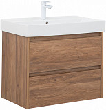 Тумба под раковину Aquanet Nova Lite 75 дуб шоколадный (2 ящика) 00287880