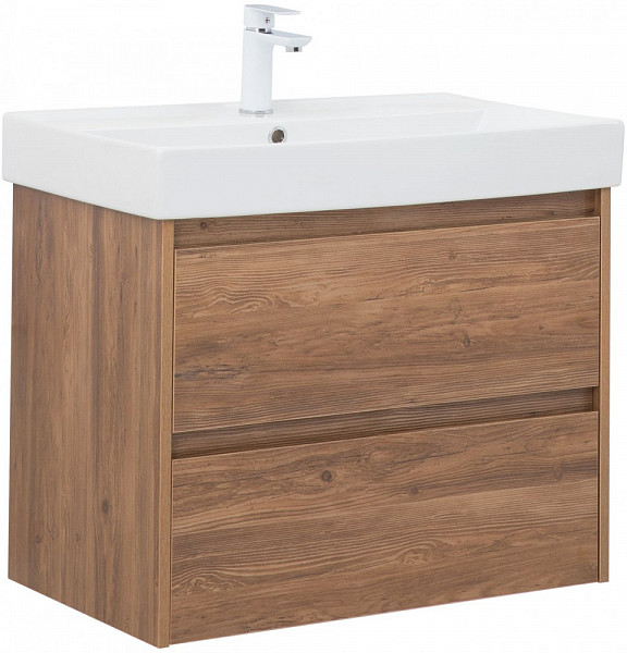 Тумба под раковину Aquanet Nova Lite 75 дуб шоколадный (2 ящика) 00287880
