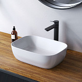 C8FC0X045GWRE Universal накладная раковина без базы под смес, 45 см, прямоугольник, бел глянц