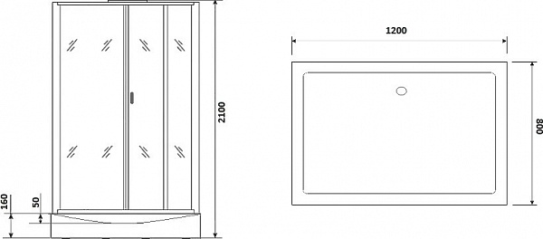 Душевая кабина Niagara Premium 120х80х210 NG-6012-01GQL