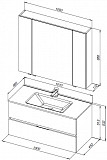 Мебель для ванной Aquanet Алвита New 100 2 ящика, серый 00274528
