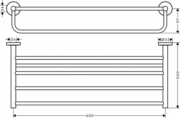 Полка для полотенец Hansgrohe Logis Universal 41720000