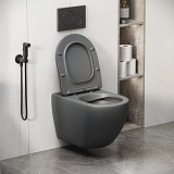 Унитаз GR-4411GMS Color (550*365*395) СЕРЫЙ МАТОВЫЙ подвесной БЕЗОБОДКОВЫЙ