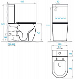 Унитаз-компакт "Koller Pool" ROUND Rimless, сиденье дюропласт: SoftClose, Take Off, антибактериальное покрытие, система «Антивсплеск», механизм смыва Geberit