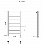 Полотенцесушитель электрический Aquanet Mauro 100х50 Тэн справа 00282004