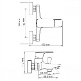Смеситель для ванны с коротким изливом Wasserkraft Salm 2701