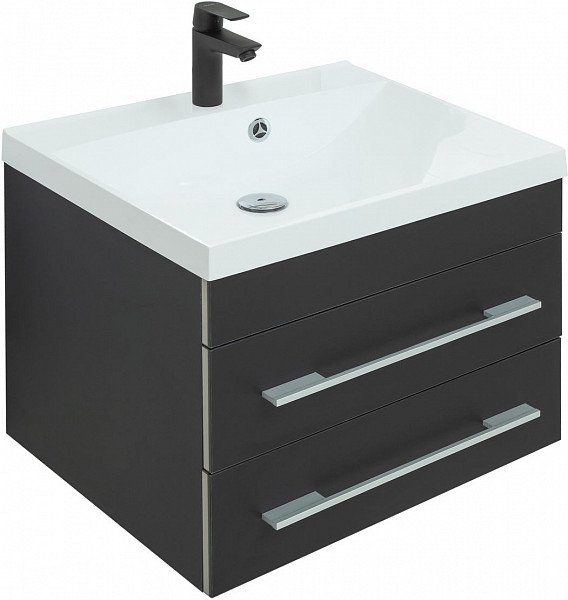 Тумба под раковину Aquanet Верона 58 New черный матовый 00272428