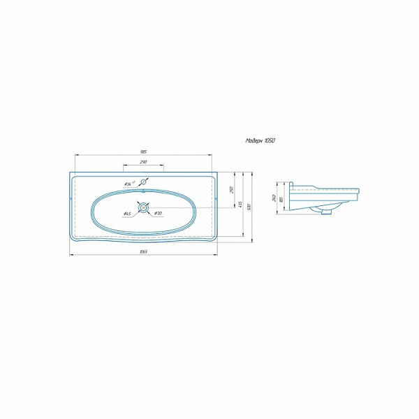 Мебельная раковина Модерн 105