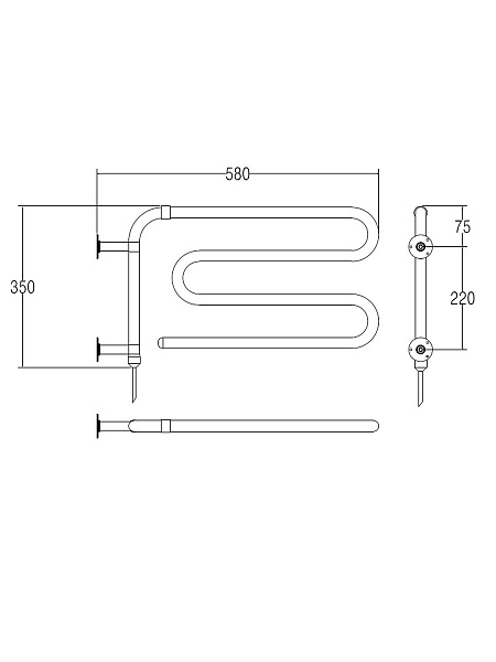 Полотенцесушитель электрический Margaroli Acrobaleno 610CRC, цвет: хром 610CRC