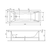 W93A-150-070W-R Gem  каркас для ванны 150х70 см