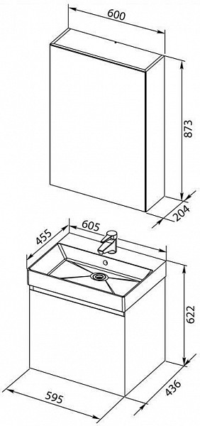 Мебель для ванной Aquanet Йорк 60 белый 00203642