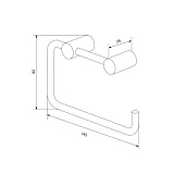 Держатель для туалетной бумаги без крышки, сплав металлов, Petite, матовое золото, IDDIS, PETG000i43