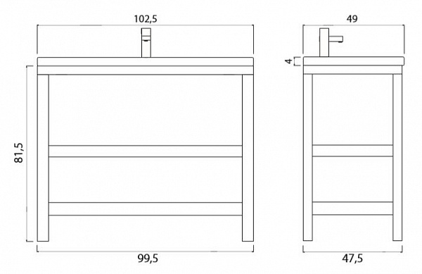 Тумба под раковину Creto Provence 105