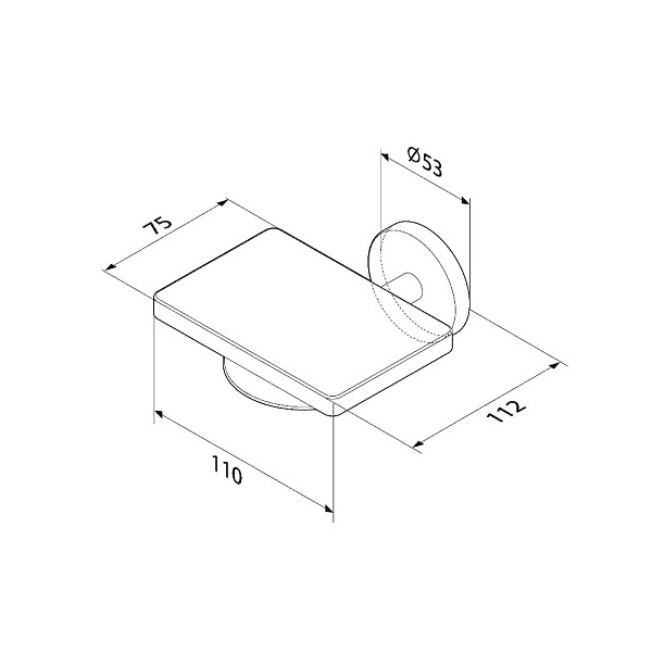 A85A34200 X-Joy, Стеклянная мыльница с настенным держателем, хром