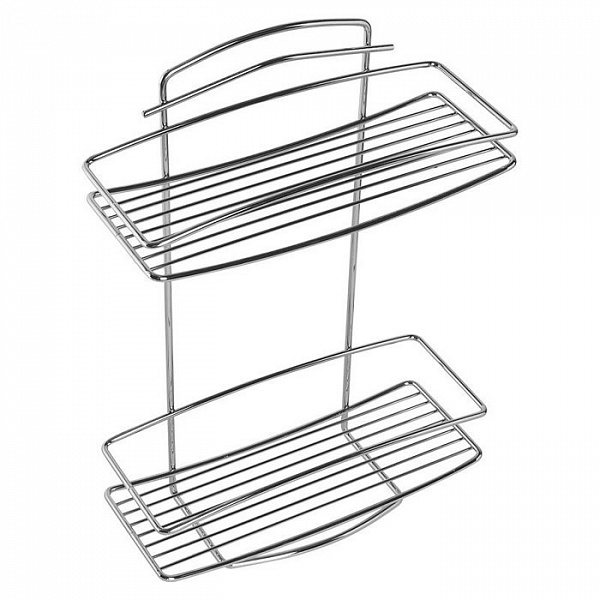 Полка двухъярусная прямая, проволока стальная, 12, Milardo, 212W020M44