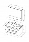 Комплект мебели для ванной Aquanet Нота NEW 90 белый (камерино) 00230297