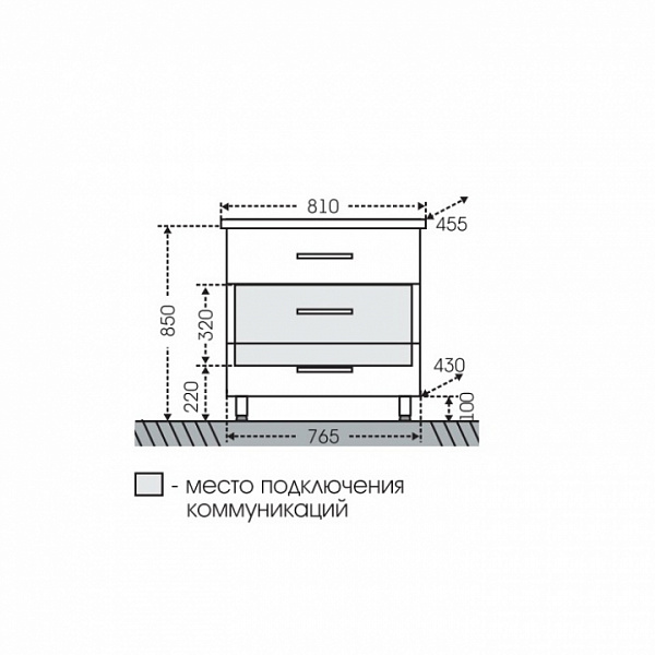 Тумба под раковину Виктория 80 напольная Санта 700129N