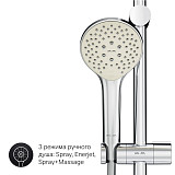 F0790520 Gem душ.система, набор: смеситель д/ванны/душа с термостатом, верхн. душ d 220 мм, ручн.душ