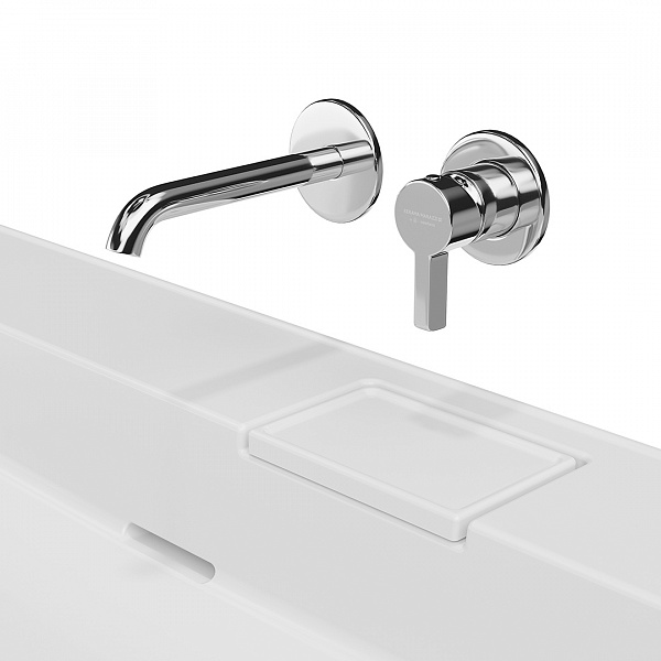 Раковина Kerama Marazzi LOGICA мебельная\подвесная без отверстий 90, белая глянцевая