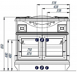 Тумба под раковину Акватон Беатриче 88 см 1A191701BEM60