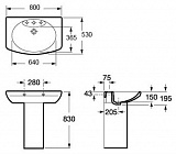Раковина Roca Dama Senso 80х53 327510000