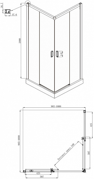 Душевое ограждение Ambassador Queen 11011105