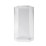 Душ. уголок NG-009-14D (900х900х1950) низкий поддон(13 см) стекло ПРОЗРАЧНОЕ 2 места