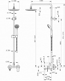 Душевая колонна Bravat Opal C со смесителем для ванны F6125183-CP-A5-RUS, поворотный излив