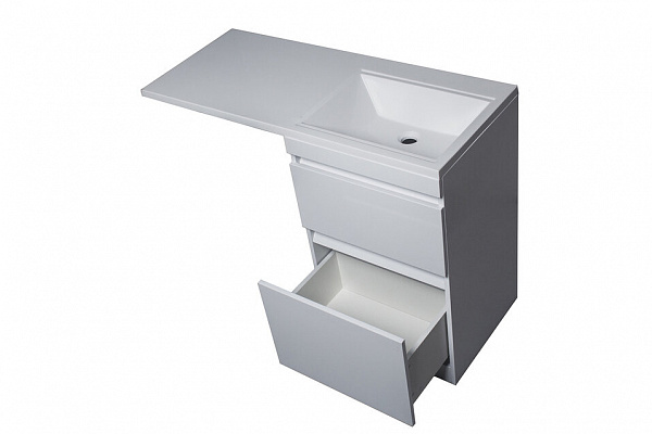 Тумба напольная Style line Даллас 115, Люкс белая, под раковину, PLUS