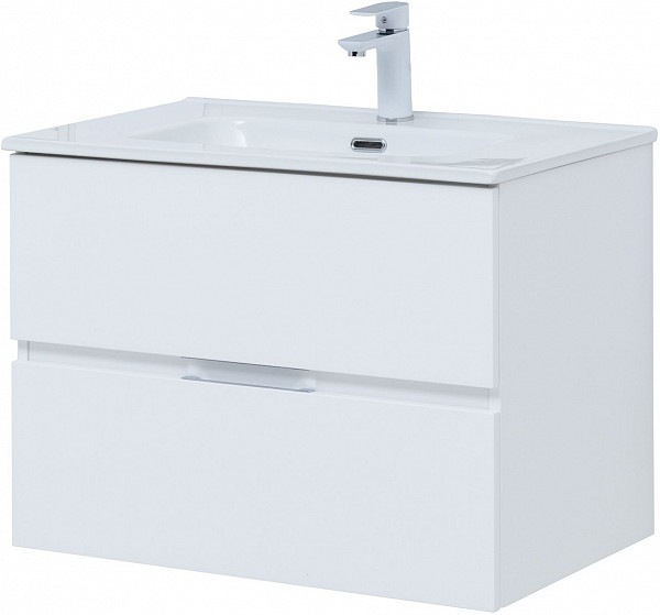 Тумба под раковину Aquanet Алвита New 70 2 ящика, белый матовый 00303909