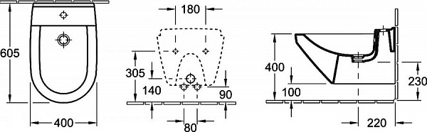 Биде подвесное Villeroy & Boch Lifetime 5475 0001 alpin
