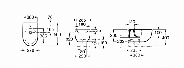 Биде Roca Meridian подвесное 357245000