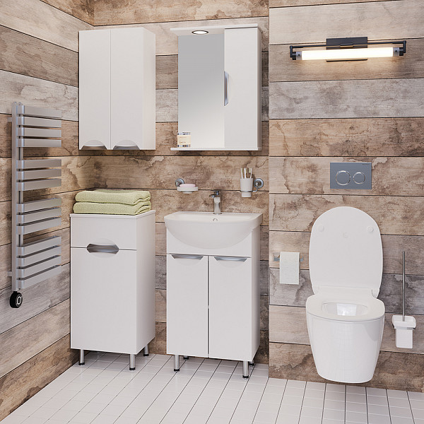 Зеркало со шкафчиком МИЛЛИ 50 с подсветкой Правое