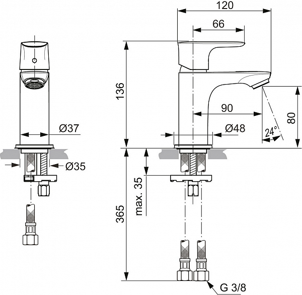 Смеситель Ideal Standard Connect Air A7018AA для раковины