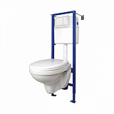 Комплект Cersanit Delfi c сиденьем и инсталляцией Vector + кнопка S-SET-DEL/Vec/TPL/En-Wh-w