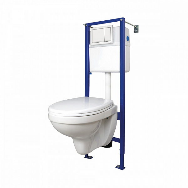 Комплект Cersanit Delfi c сиденьем и инсталляцией Vector + кнопка S-SET-DEL/Vec/TPL/En-Wh-w