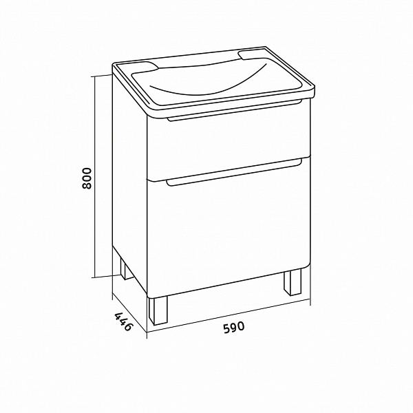 Тумба под раковину напольная Grossman Адель 60 см 106007