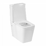 Унитаз-компакт Quadra белый, горизонтальный выпуск,двух режимный слив 3/6 литров, в комплекте с быстросьемным сиденьем микролифт, дюропласт Selena Q011WG