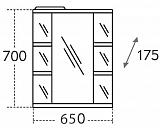 Зеркальный шкаф Герда 65 Санта 101044
